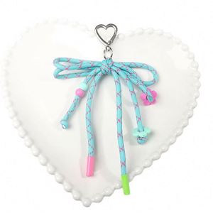 Lindo llavero de corazón de punto estilo Y2K de dibujos animados, colgante de cuerda hecho a mano para teléfono, regalo con estilo - Product Image 5