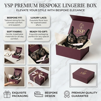 Boîte rigide à clapet magnétique bordeaux personnalisable avec logo, emballage haut de gamme pour ensemble cadeau de lingerie en dentelle et vêtements