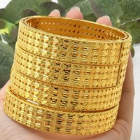 Offre Spéciale – Bracelet de Luxe Indien de Dubaï, Plaqué Or 24K, Motif Floral Creux, Bijou de Mariée
