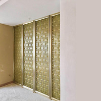 YOUWEI - Paneles Divisores de Habitaciones Contemporáneos de Acero Inoxidable de Grado 304 Cortados con Láser, Biombos de Privacidad, Paneles de Pared Móviles de Carcasa Delgada
