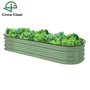 Jardinage intérieur et extérieur, bac à jardin surélevé modulaire en métal ondulé 4 en 1 de 11 pouces de haut, pots et jardinières pour fleurs - Product Image 1