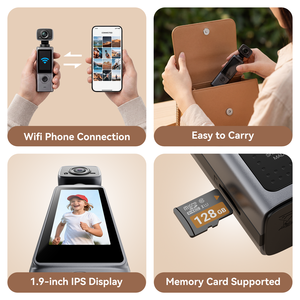 Caméra portable 2K <span class=keywords><strong>HD</strong></span> avec objectif rotatif à 270°, caméra d'action numérique pour vlog, enregistreur, caméra de sport de plein air, caméra de poche - Product Image 3