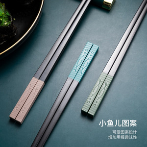 Baguettes en alliage de cinq couleurs, 24,3 cm, antidérapantes, antibactériennes, pour usage domestique - Product Image 3