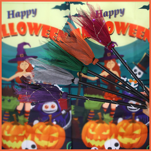 Balai de sorcière miniature détachable de 90 cm en gaze, accessoire de cosplay pour fête, décoration d'Halloween et de fêtes - Product Image 6
