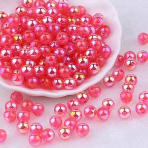 ลูกปัดมุกพลาสติก ABS ใสขนาด8/10/12มม. ลูกปัดมุกใสแบบ DIY มีรูสำหรับทำกระเป๋าเครื่องประดับ - Product Image 6