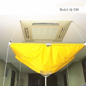 Cubierta amarilla desechable para limpieza de aire acondicionado, protector de conductos montado en el techo para mantenimiento de unidades interiores - Product Image 3