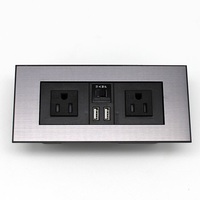 Multiprise de bureau encastrable avec protection contre les surtensions, prise américaine, ports USB et interrupteur