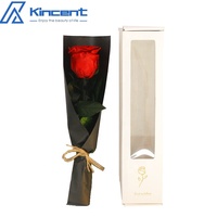 Cadeaux de Noël 2024 Bouquet de roses éternelles Rose préservée avec tige