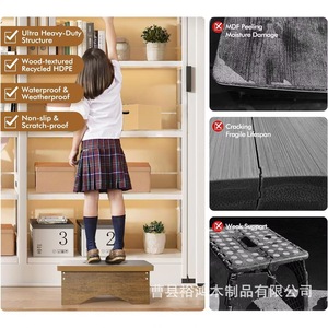 Cross-border wooden step <b>stool</b>, office footstool, bedside ottoman, <b>sofa</b> <b>stool</b>, table cushion, solid wood bathroom <b>stool</b> - Product Image 3