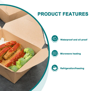 Tùy chỉnh in tái sử dụng giấy kraft dùng một lần thức ăn nhanh container bữa ăn trưa salad hộp cho mì Takeaway bao bì - Product Image 3