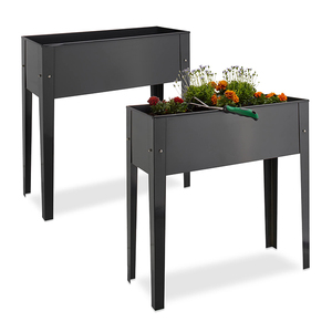 Vente en gros de jardinière de jardin rectangulaire en acier pot de fleur enduit de poudre pour légumes <span class=keywords><strong>lit</strong></span> <span class=keywords><strong>surélevé</strong></span> pour usage domestique - Product Image 1