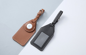 Porte-cartes d'embarquement en cuir PU multicolore personnalisé QM Wholesale, gravé, avec logo, étiquette de bagage en cuir, recyclable - Product Image 4