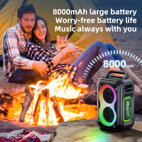 ZEALOT PT02 60W Enceinte portable de fête avec 2 haut-parleurs pleine gamme de 3,11'' et 2 diaphragmes, basses profondes naturelles, IPX6/TWS/EQ/USB/TF/AUX