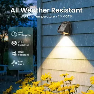 Nouvelle lampe murale solaire LED IP65 avec batterie, double couleur, pour clôture extérieure, miroir convexe et éclairage de passerelle extérieure - Product Image 4