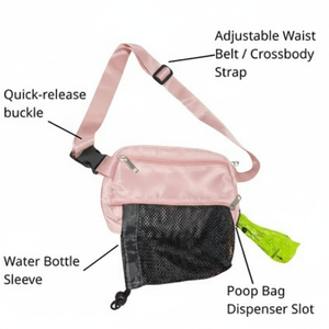 Riñonera Deportiva Ligera de Nailon Leasholic para Pasear Perros, Impermeable, Ajustable, con Porta Botella de Agua - Product Image 3