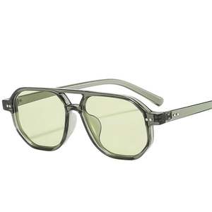 Gafas de Sol de Piloto con Logotipo Personalizado 2025, Lentes Transparentes Retro Estilo Océano, Remaches Poligonales, Protección UV400, Doble Puente, para Hombre y Mujer - Product Image 1