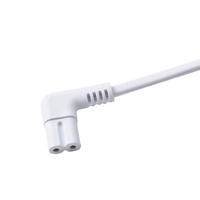 Conector UL 18AWG, blanco, 5 pies, NEMA 1-15P, conector IEC C7 de codo, cable de alimentación para electrodomésticos pequeños