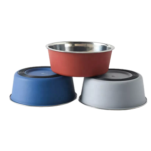 Wholesale Fashion New Stainless Steel Dog Bowl Cartoon Print Single Bowl Rubber Non Slip Waterproof IPx6 Resistant Small Animals - Product Image 1