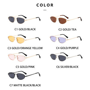 Lunettes de soleil œil de chat Style Steampunk rétro pour femmes Protection UV400 Logo personnalisé cadre en métal léger à la mode pour hommes - Product Image 5