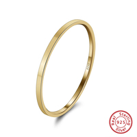 Einfache und luxuriöse 1mm 14 Karat vergoldete Blank Plain Sterling Silber Ringe für den täglichen Gebrauch