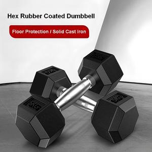 Juego de Mancuernas Hexagonales de Goma Negra Personalizadas para Hombre, para Entrenamiento de Brazos, Equipo de Levantamiento de Pesas para Gimnasio - Product Image 4