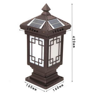 โคมไฟเสาโซลาร์เซลล์ LED แสงวอร์มไวท์ 3500K IP65 สำหรับภายนอกอาคาร ตัวโคมอะลูมิเนียม ฝาครอบอะคริลิค ขั้ว E27 CRI80 ใช้งานได้นาน 50000 ชั่วโมง - Product Image 5