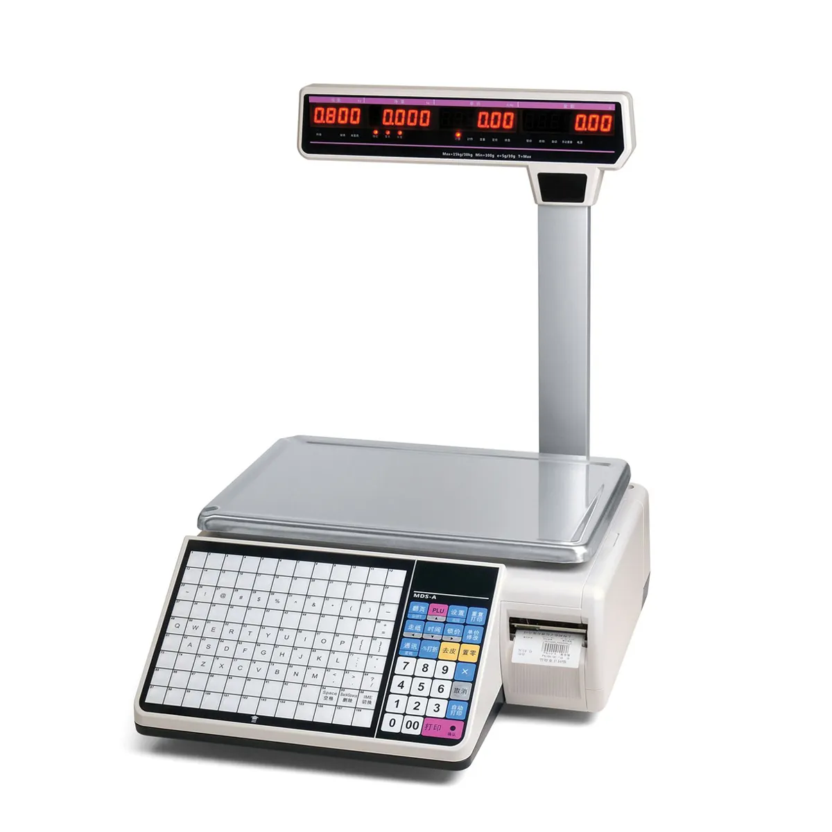 Цифровые весы 15 кг/30 кг с принтером для этикеток для супермаркета, электронные весы