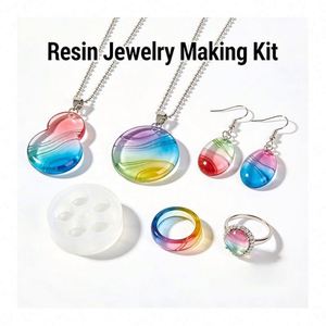 TOYSRUNNER Handmade Resin Keychain <b>DIY</b> <b>Kit</b> Jewelry Hard Crystal Clear UV LED Lamp Silicone Molds Glitter Foil Flowers Pendant - Product Image 5