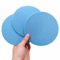 Disque abrasif en mousse perforé au laser à fixation auto-agrippante, sans poussière, pour ponceuse excentrique, utilisation humide ou sèche