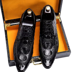 Chaussures Oxford Richelieu à boucle pour hommes, en cuir véritable, de haute qualité, pour affaires, mariage et marié, antidérapantes - Product Image 1