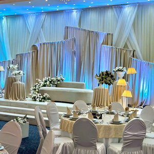 LEDA Nouveau design, cadre de rideau ondulé géant en métal marron clair pour décorations de fête et événements, idéal pour les mariages - Product Image 1