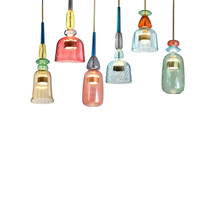 Couleur nordique Bonbons Pendentif Lumières moderne Salon Chambre enfants Chambre Simple Tête Lampes Suspendues En Verre Décor À La Maison Accessoires