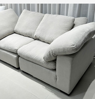 Canapé modulaire droit en tissu, style nuage, à assise profonde, avec dossier coussin, en forme de L, pour salon et hôtel, OEM