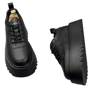 รองเท้าผู้ชายหนังเทียมพื้นหนา รุ่นใหม่สำหรับฤดูใบไม้ร่วง เพิ่มความสูง ระบายอากาศได้ดี สไตล์ลำลองแบบผูกเชือก - Product Image 1