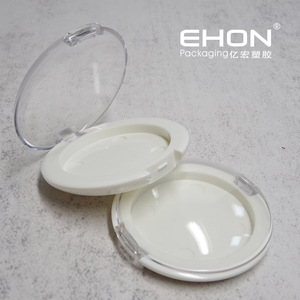 Round Empty Plastic <b>Compact</b> Powder Case Clear Transparent Lid Custom Logo Cosmetic Blush <b>Makeup</b> Palette Container - Product Image 5