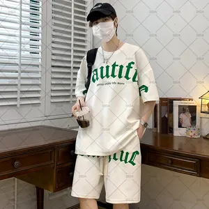 Op Maat Gemaakte Oversized T-Shirt En Korte Broek Pakken Katoenen Streetwear Custom Logo T-Shirts Heren En Dames T-Shirts Shorts Set