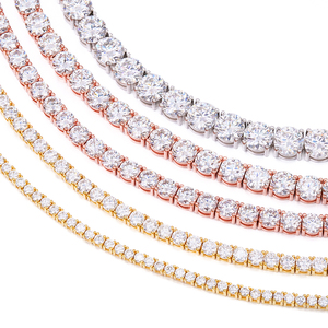 Wholesale Lab Grown Diamond Round Brilliant Cut 10K 14K 18K White Gold Tennis Bracelet Silver 925 Hip Hop Women <b>Men</b> Jewelry - Product Image 2