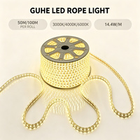 Bande LED SMD 5050 RGB haute tension 110V/220V, 60 LED/m, 14,4W/m, IP65, extérieur, dimmable, 3000K/4000K/6000K, 50m/rouleau