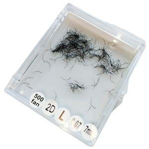 Extensions de cils à volume 2D doux et lisses en cheveux synthétiques faits à la main coréens Éventail étroit à longue tige Éventails préfabriqués fabriqués au Vietnam - Product Image 3