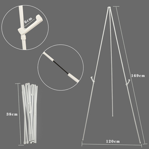 カスタマイズ可能なポータブル折りたたみ式調整可能な金属製スチール製アーティストイーゼル（結婚式の展示用） - Product Image 3