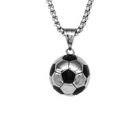 Kalung Sepak Bola Hip Hop Vintage Pvanti Anti Karat Lapis Emas 18k Liontin Baja Tahan Karat Perhiasan Fashion Berkualitas untuk Pria