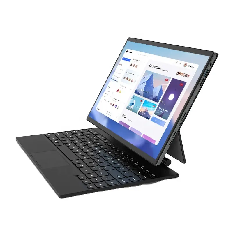 Teclado portátil 2x1 para laptop, laptop com tela de toque de 14 polegadas, 16GB de RAM, teclado magnético removível, novo, com tela de 2.2K