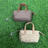 Mini sac fourre-tout gonflé matelassé porte-clés petit sac à main pour femmes mignon sac de maquillage porte-clés breloque accessoires pour sac à dos