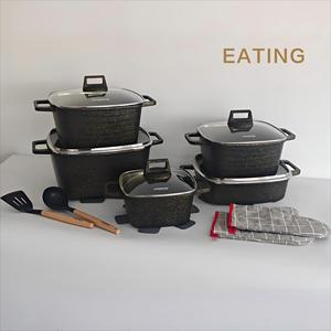 Pentole antiaderenti in alluminio pressofuso 16 pezzi Set di pentole da cucina di grandi dimensioni Set di pentole a induzione in <span class=keywords><strong>granito</strong></span> - Product Image 6