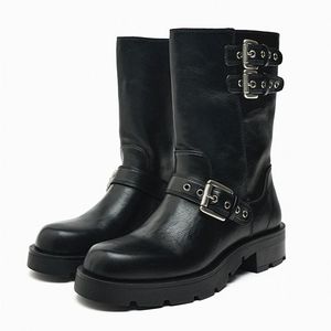 Nouvelles Bottes de Mode Automne 2025 pour Femmes, Style Western Luxe avec Boucle Cowboy - Product Image 1