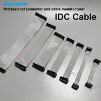Cable Plano Denentech IDC de 2x10 Pines (20P) de 1.27mm con Conector Macho y Hembra para Cableado Electrónico