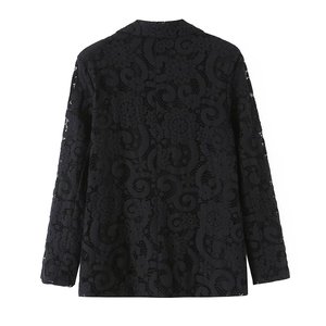 Blazer <span class=keywords><strong>de</strong></span> Oficina Personalizado para <span class=keywords><strong>Mujer</strong></span> 2026 con Ribete <span class=keywords><strong>de</strong></span> Encaje, <span class=keywords><strong>Chaqueta</strong></span> Formal <span class=keywords><strong>de</strong></span> Trabajo Estilo Europeo, OEM/ODM por Fábrica <span class=keywords><strong>de</strong></span> Ropa China - Product Image 2