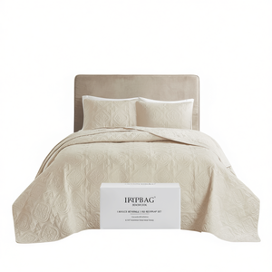 Juego de Cubrecamas Reversibles Irypbag, 100% Poliéster, Patrón Geométrico Bordado, Tamaño Queen, para Ropa de Cama - Product Image 1