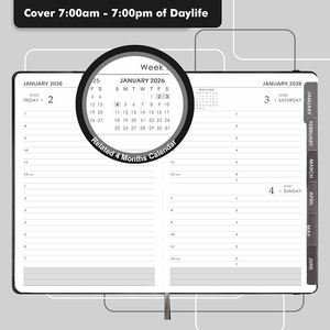 Agenda mi-année 26-27 avec sangle, carnet anglais simplifié personnalisé, logo personnalisé - Product Image 5