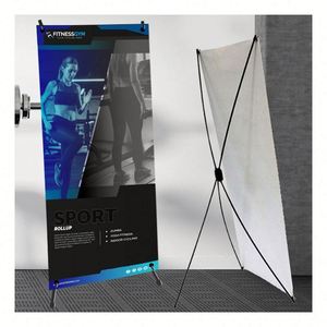 Supports de bannières X personnalisés à impression numérique, renforcés et réglables, kit d'outils promotionnels pour la publicité visuelle - Product Image 1